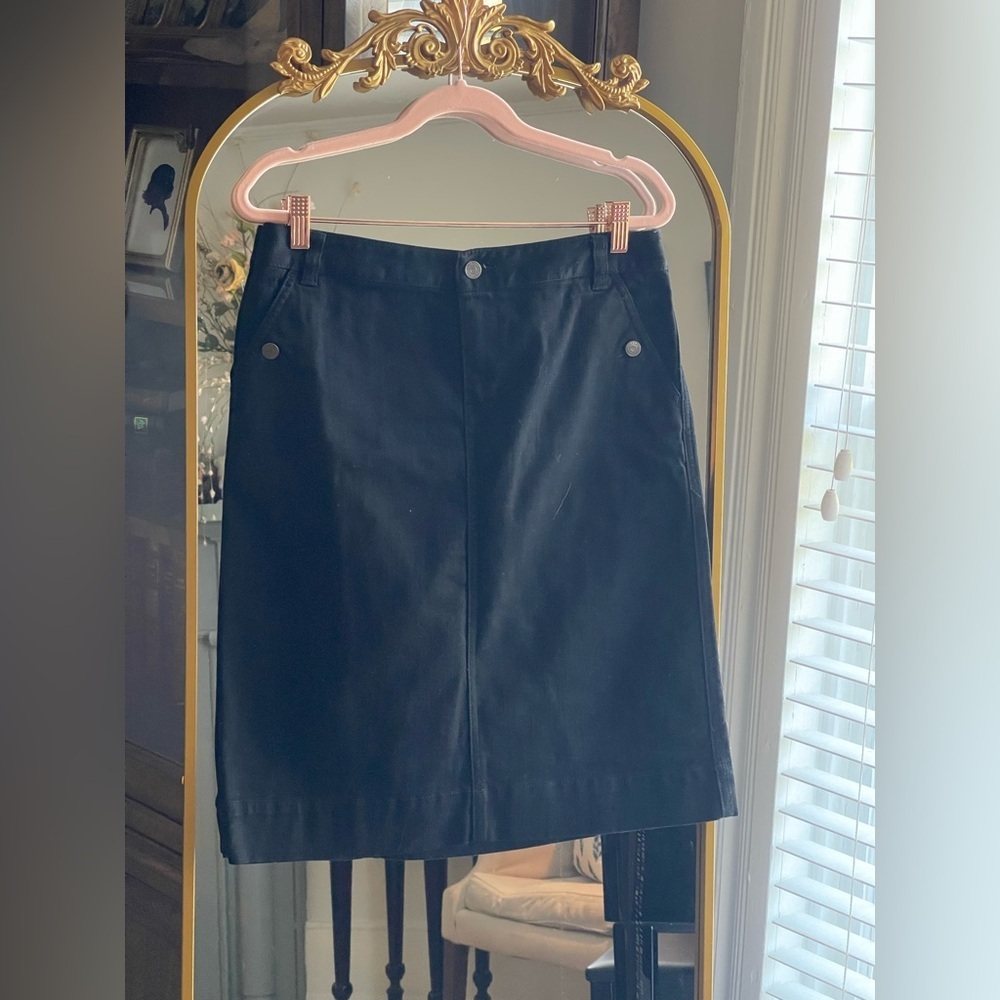Lauren Jeans Co. Ralph Lauren Manhattan Black Cotton Denim Skirt